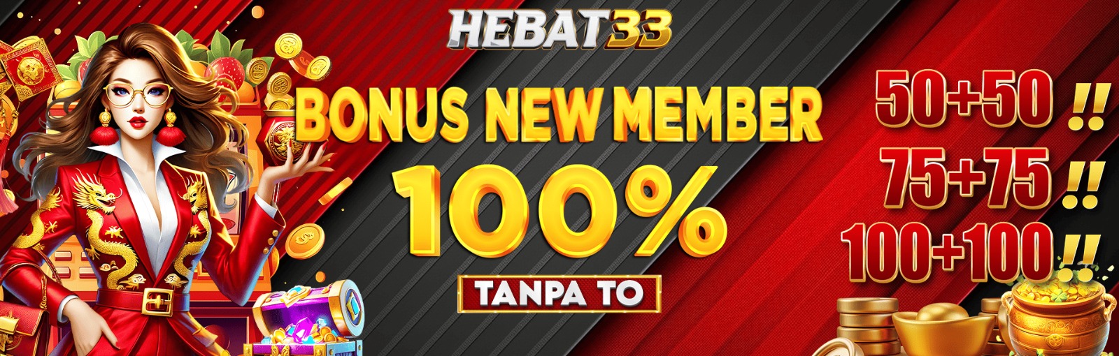 WELCOME BONUS 100% SLOT TANPA TO